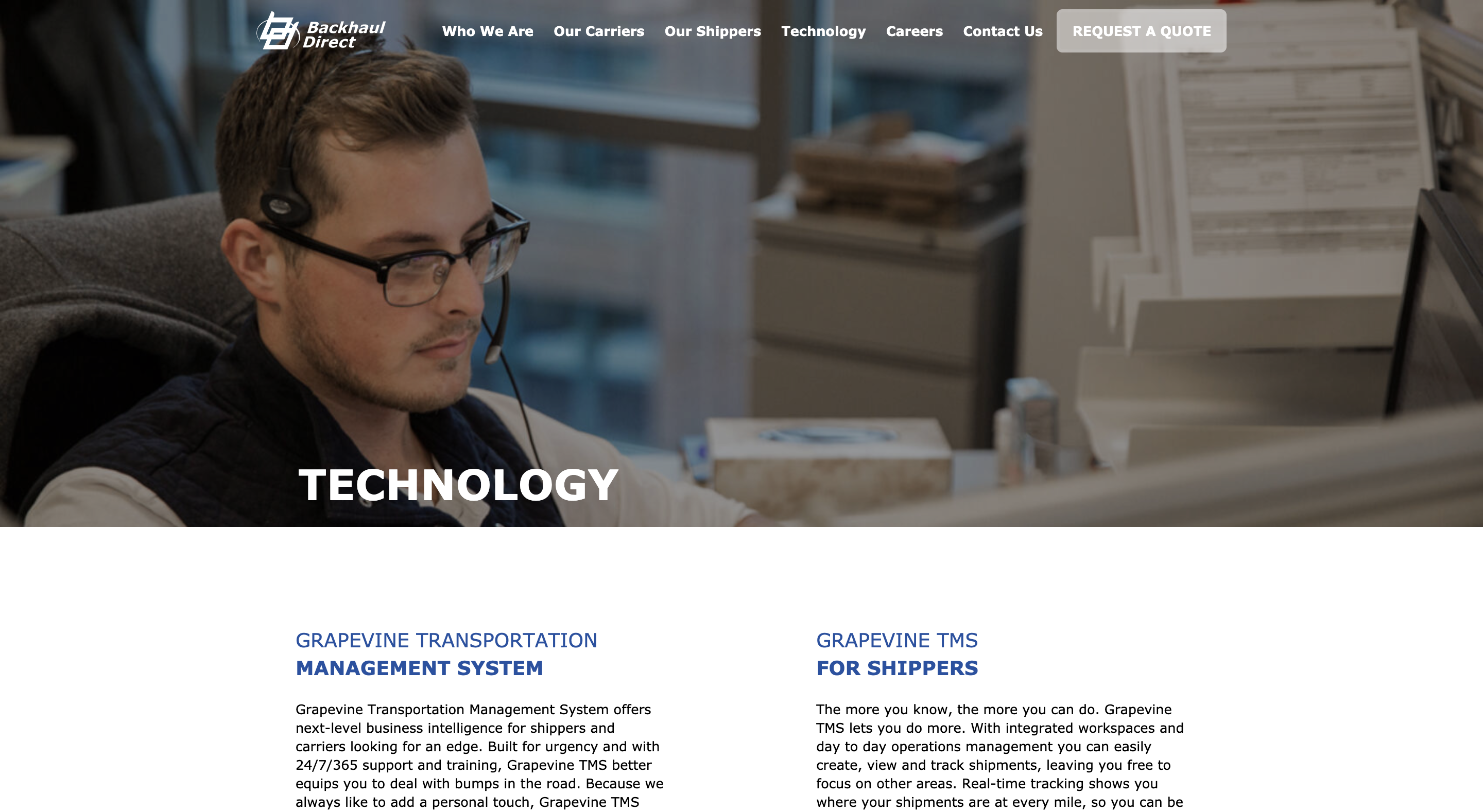 Backhaul Direct Home page